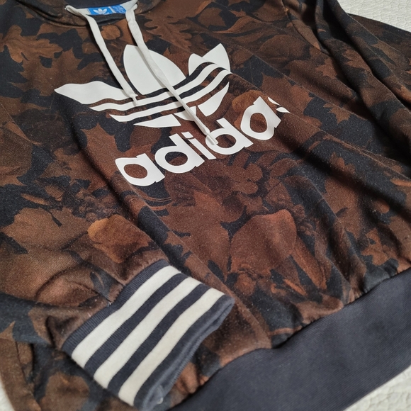 Adidas Camo Leaves Trefoil Hoodie Sweatshirt - Picture 4 of 7